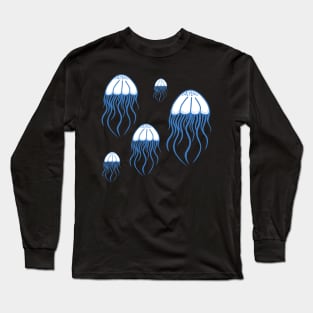 Blue Jellyfish Long Sleeve T-Shirt